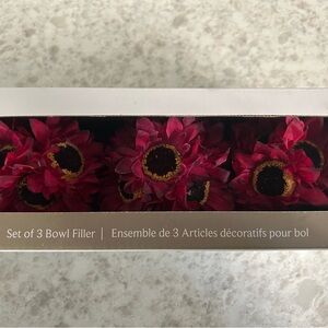 “New” Haymarket Square Set of 3 Faux Sunflower Bowl Fillers - Deep Magenta